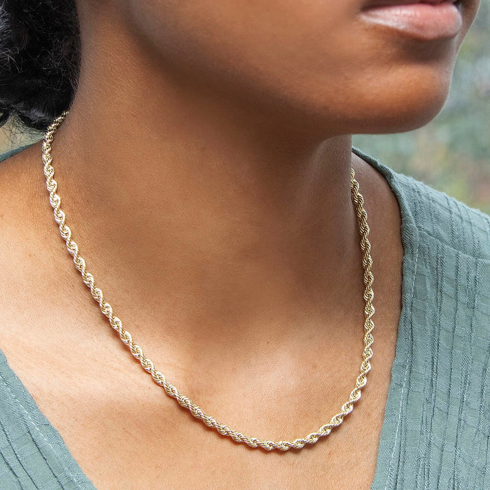 9K Yellow Gold Rope Chain 18 Inch 7190231 2