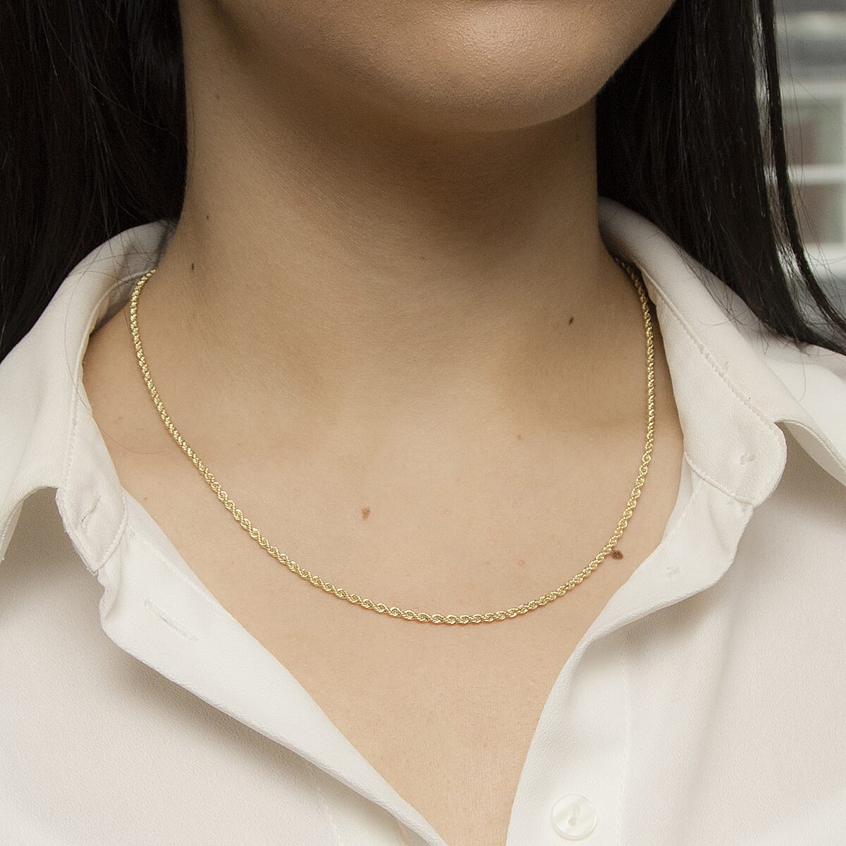 9K Yellow Gold Rope Chain 18 Inch 7190305 1
