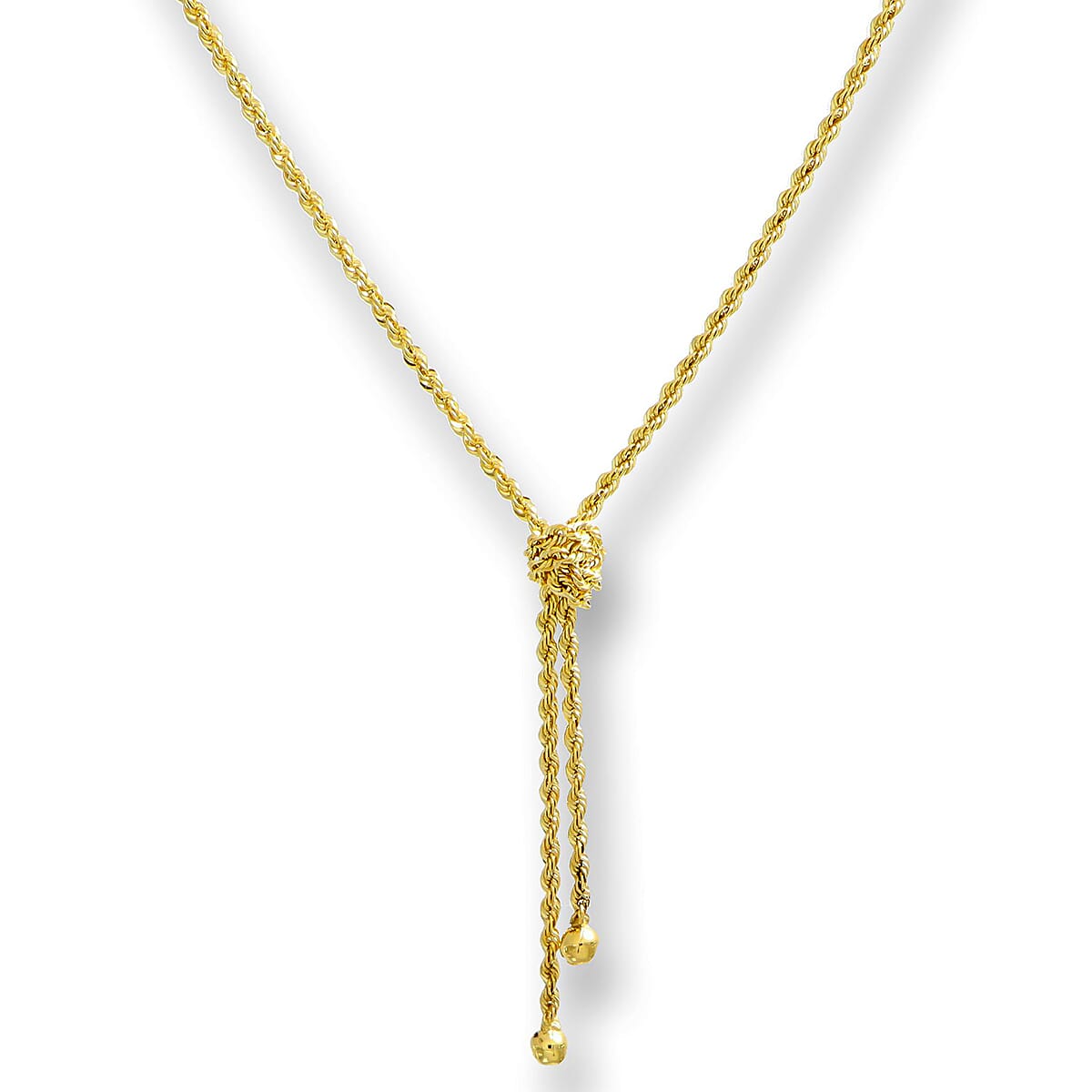 9K Yellow Gold 1.6MM Rope Knot Necklace with Spring Ring Clasp 20 Inch 8416249 0