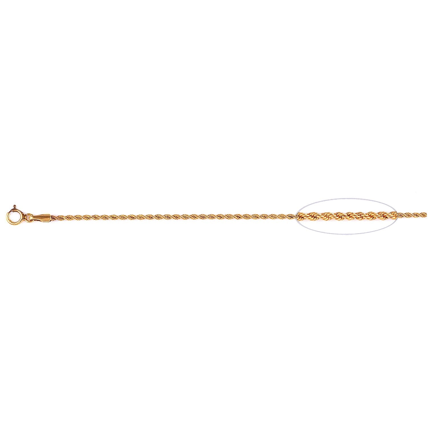 9K Yellow Gold Rope Necklace with Spring Clasp (Size - 18) 8103307 0