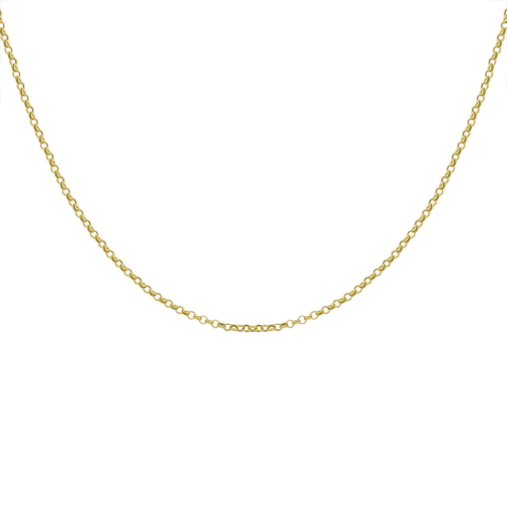 9K Yellow Gold Round Belcher Chain 30 Inch