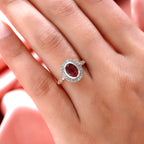 9K Yellow Gold Rubellite and Diamond Ring 1.52 Ct.