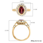 9K Yellow Gold Rubellite and Diamond Ring 1.52 Ct.