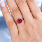 9K Yellow Gold Ruby & Moissanite Ring 3.81 Ct