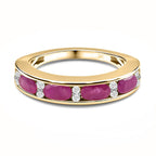 9K Yellow Gold Ruby and Diamond Ring 1.32 Ct.