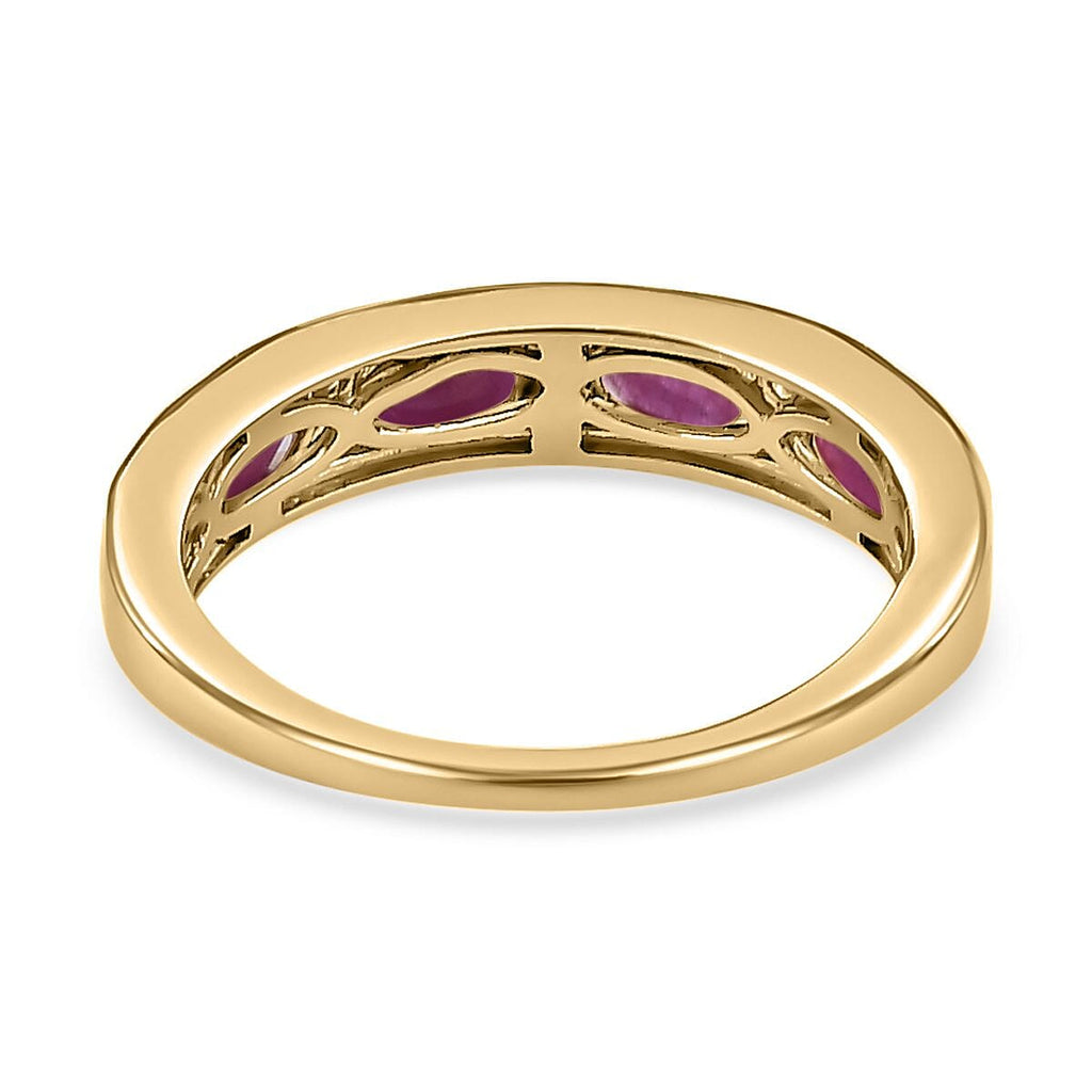 9K Yellow Gold Ruby and Diamond Ring 1.32 Ct.