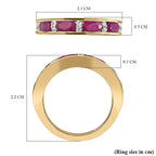 9K Yellow Gold Ruby and Diamond Ring 1.32 Ct.