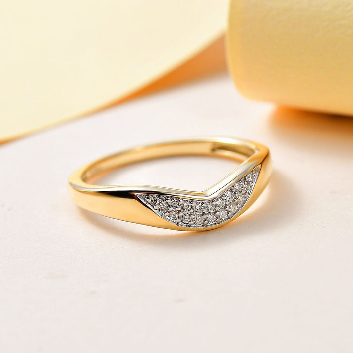 0.10 Ct SGL Certified Diamond I3 GH Wishbone Stacking Ring in 9K Yellow Gold 7371698 2
