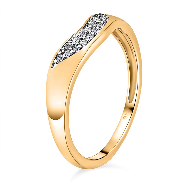 0.10 Ct SGL Certified Diamond I3 GH Wishbone Stacking Ring in 9K Yellow Gold 7371698 2