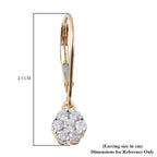 9K Yellow Gold SGL Certified Diamond (I3-GH) Pressure Set Floral Lever Back Earrings 0.50 Ct.