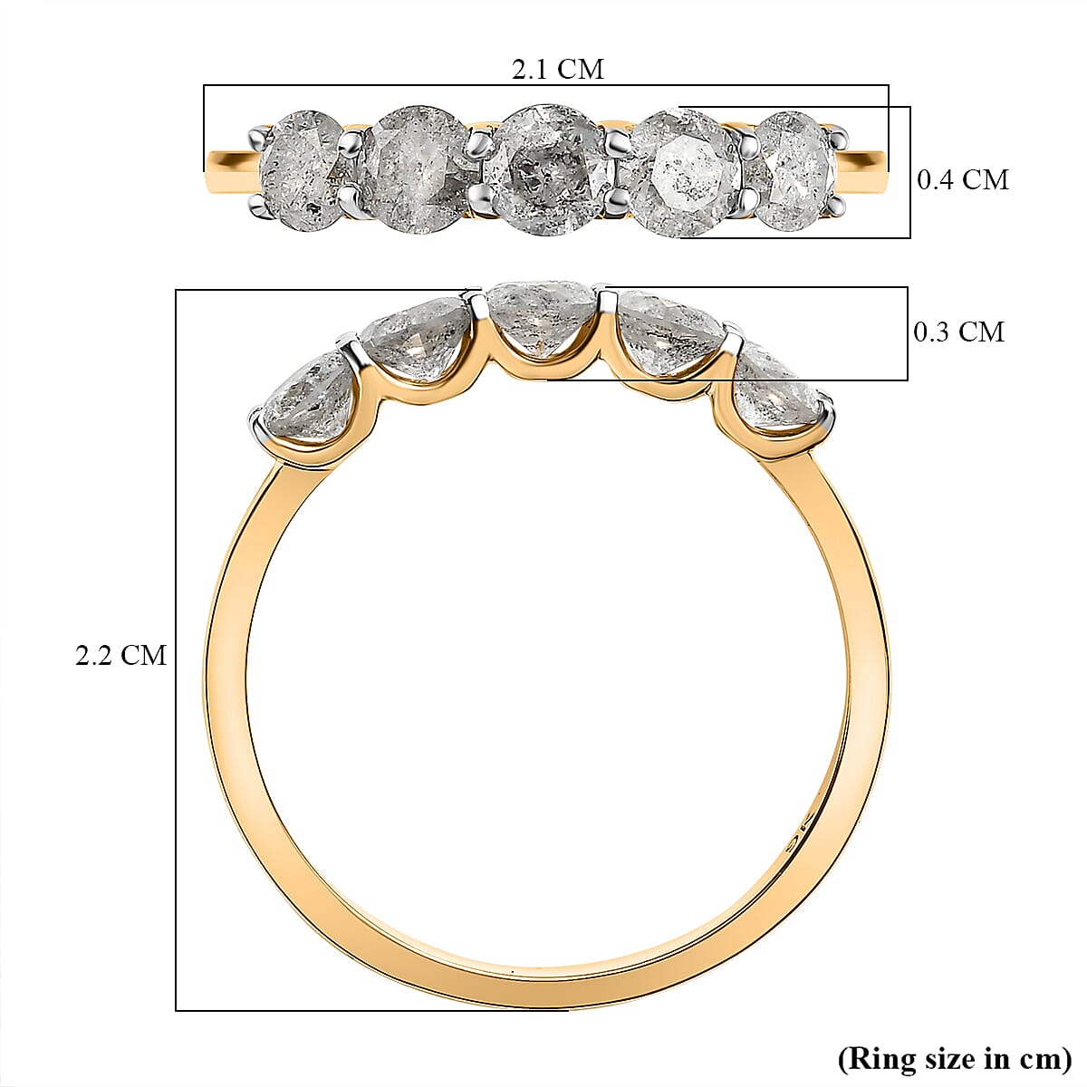 One Time Close Out Deal- 9K Yellow Gold SGL Certified Diamond (G-H) 5 Stone Ring 1.00 Ct 7536177 11