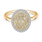 Super Find- 9K Yellow Gold SGL Certified Natural Yellow Diamond & White Diamond Ring 1.00 Ct.