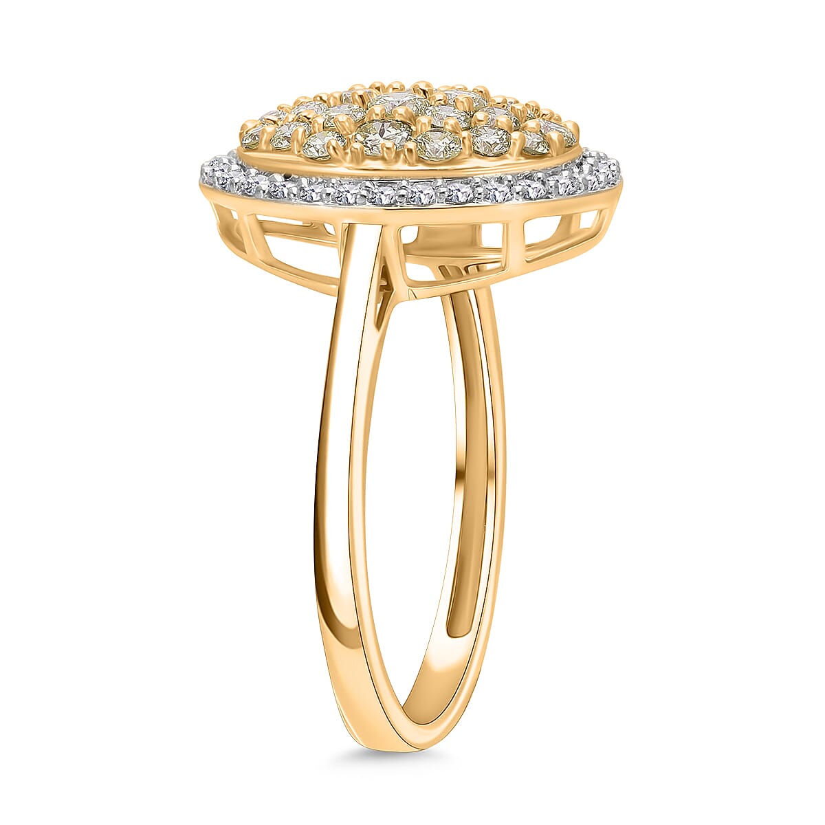 Super Find- 9K Yellow Gold SGL Certified Natural Yellow Diamond &amp; White Diamond Ring 1.00 Ct. 8114259 3