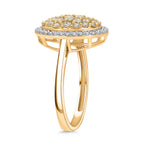 Super Find- 9K Yellow Gold SGL Certified Natural Yellow Diamond & White Diamond Ring 1.00 Ct.
