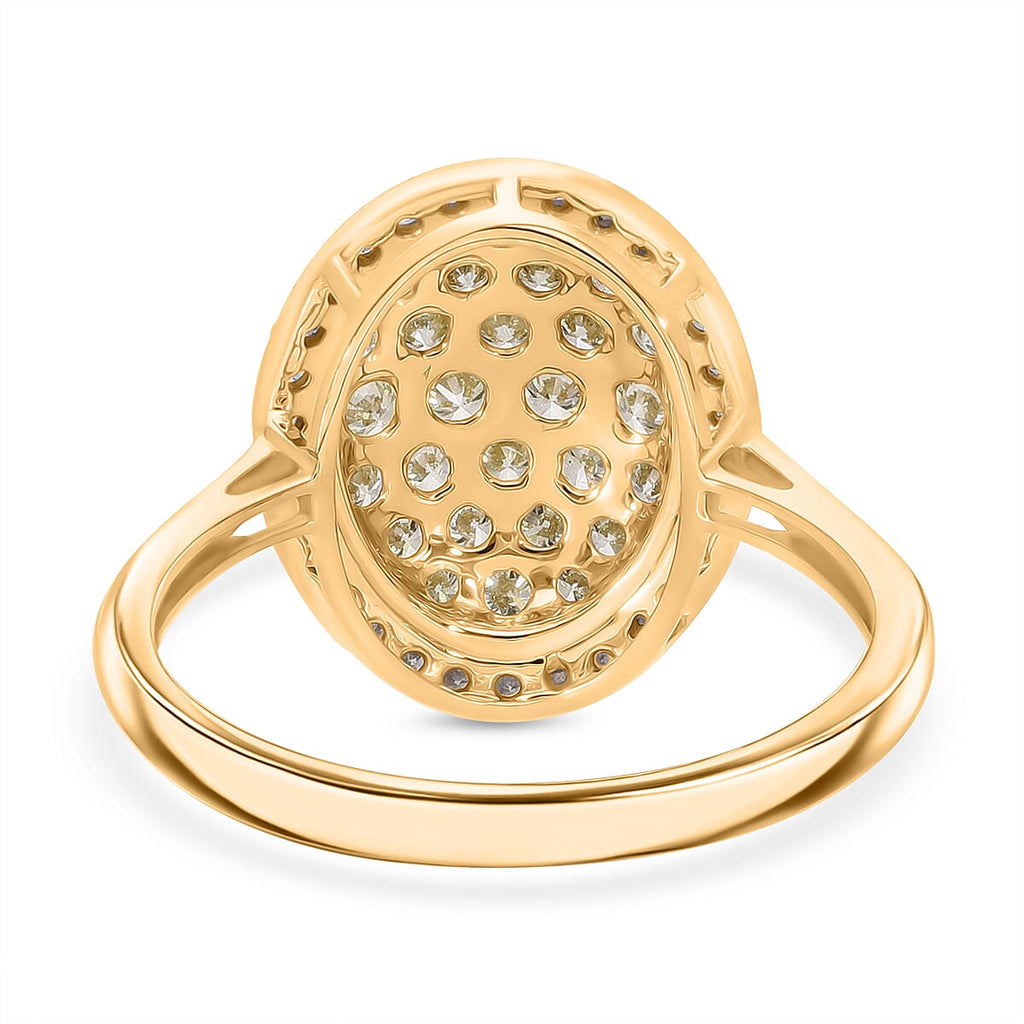 Super Find- 9K Yellow Gold SGL Certified Natural Yellow Diamond & White Diamond Ring 1.00 Ct.