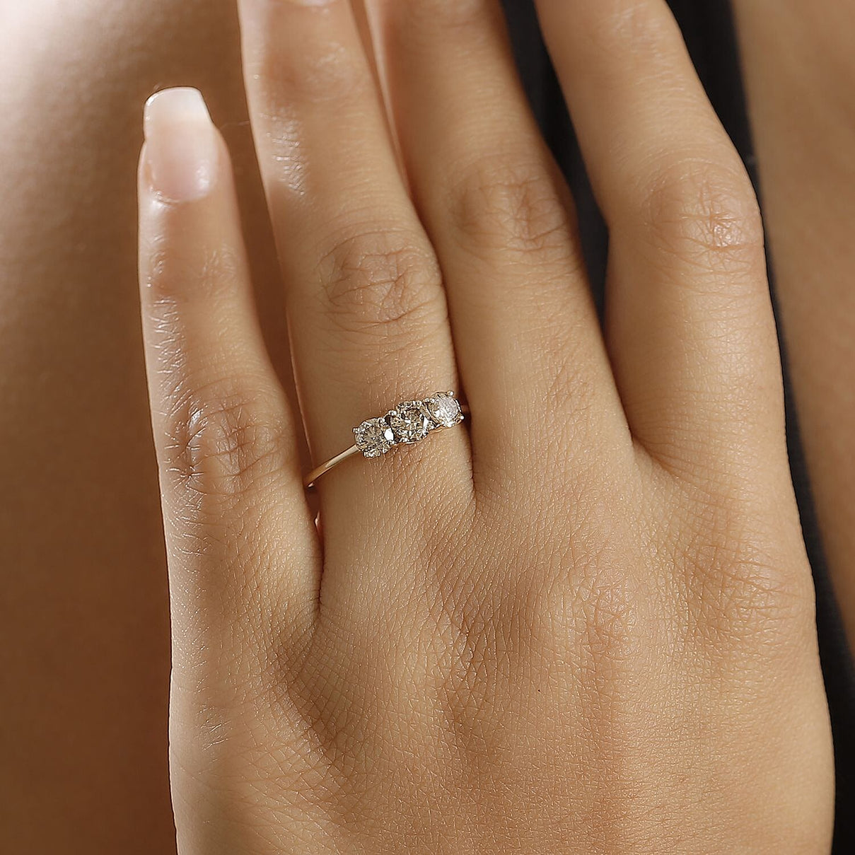 Argyle Champagne Diamonds Trilogy Ring in 9K Yellow Gold 7995194 3