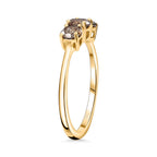 Argyle Diamond Closeout - 9K Yellow Gold SGL Certified I3 Natural Champagne Diamond 3 Stone Ring 1.00 Ct.