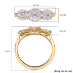 9K Yellow Gold SGL Certified Natural Diamond (G-H) Ring 1.00 Ct.