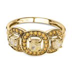 9K Yellow Gold SGL Certified Natural Yellow Diamond Ring 1.00 Ct.