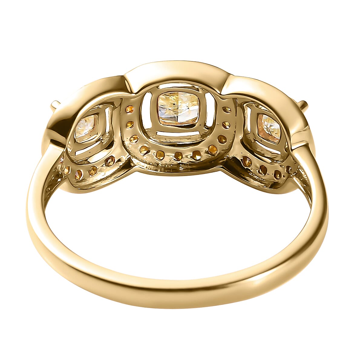9K Yellow Gold SGL Certified Natural Yellow Diamond I3 Cluster Ring 1.02 Ct 7214027 5