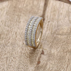 SGL Certified Natural Yellow Diamond and White Diamond Ring in 9K Yellow and White Gold 1.01 Ct.