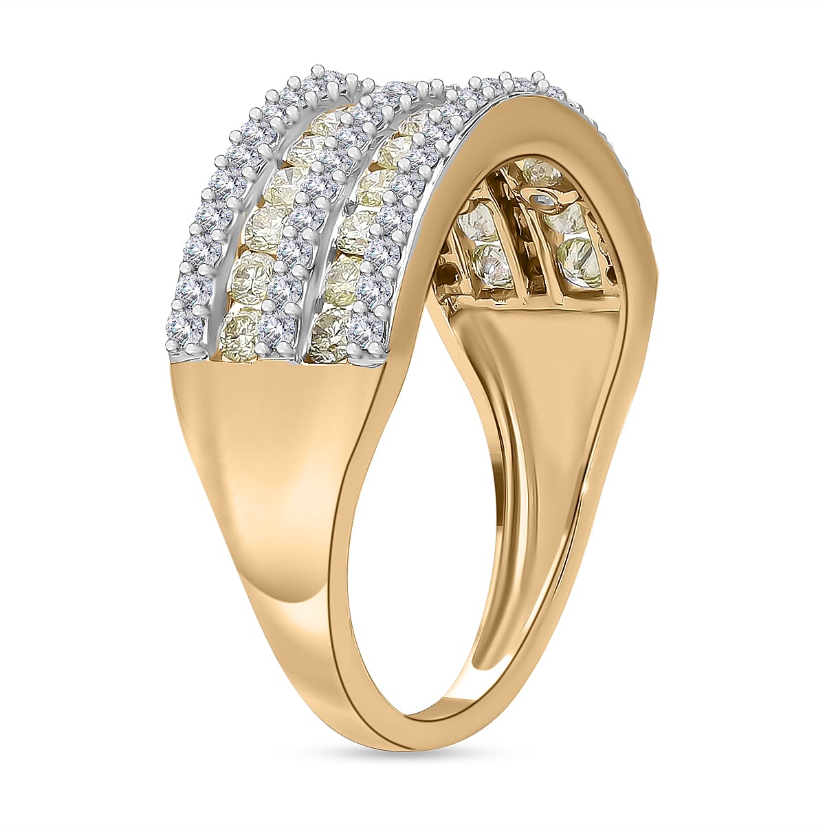 SGL Certified Natural Yellow Diamond and White Diamond Ring in 9K Yellow and White Gold 1.01 Ct. 8074938 7