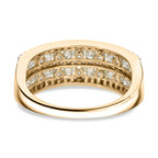 SGL Certified Natural Yellow Diamond and White Diamond Ring in 9K Yellow and White Gold 1.01 Ct.