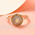9K Yellow Gold SGL Certified Natural Yellow Diamond and White Diamond (G-H) Ring 0.50 Ct.