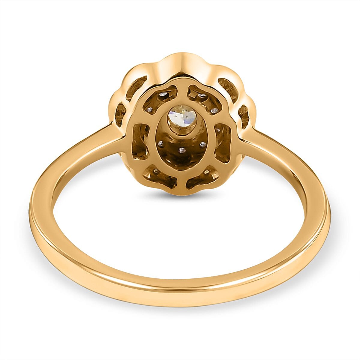 9K Yellow Gold SGL Certified  Natural Yellow Diamond and White Diamond I3 GH Cluster Halo Ring 0.50 Ct 7213984 5