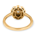 9K Yellow Gold SGL Certified Natural Yellow Diamond and White Diamond (G-H) Ring 0.50 Ct.
