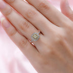 9K Yellow Gold SGL Certified Natural Yellow Diamond and White Diamond (G-H) Halo Ring 0.50 Ct.