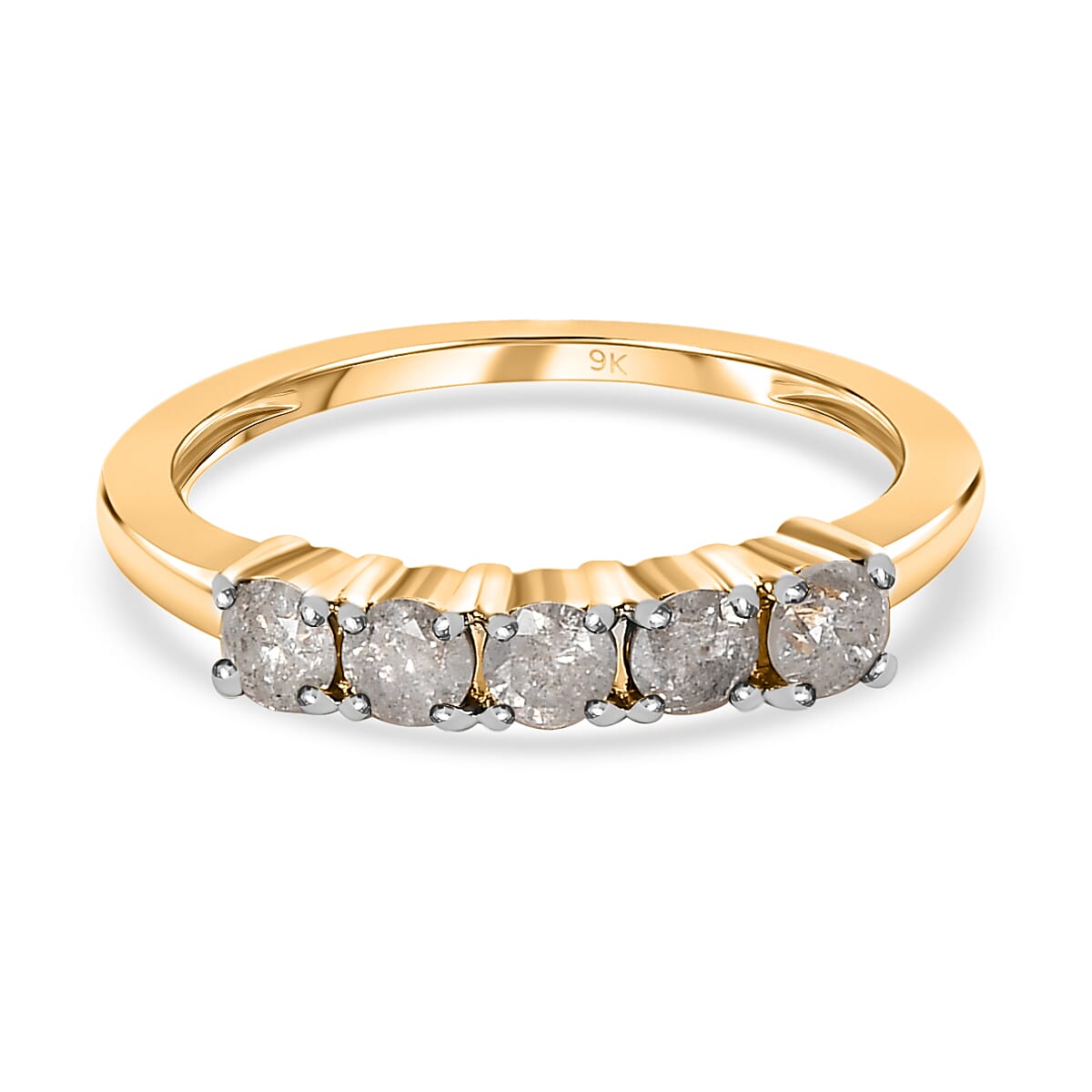 0.50 Ct SGL Certified Diamond I3 GH Five Stone Ring in 9K Yellow Gold 6092414 0