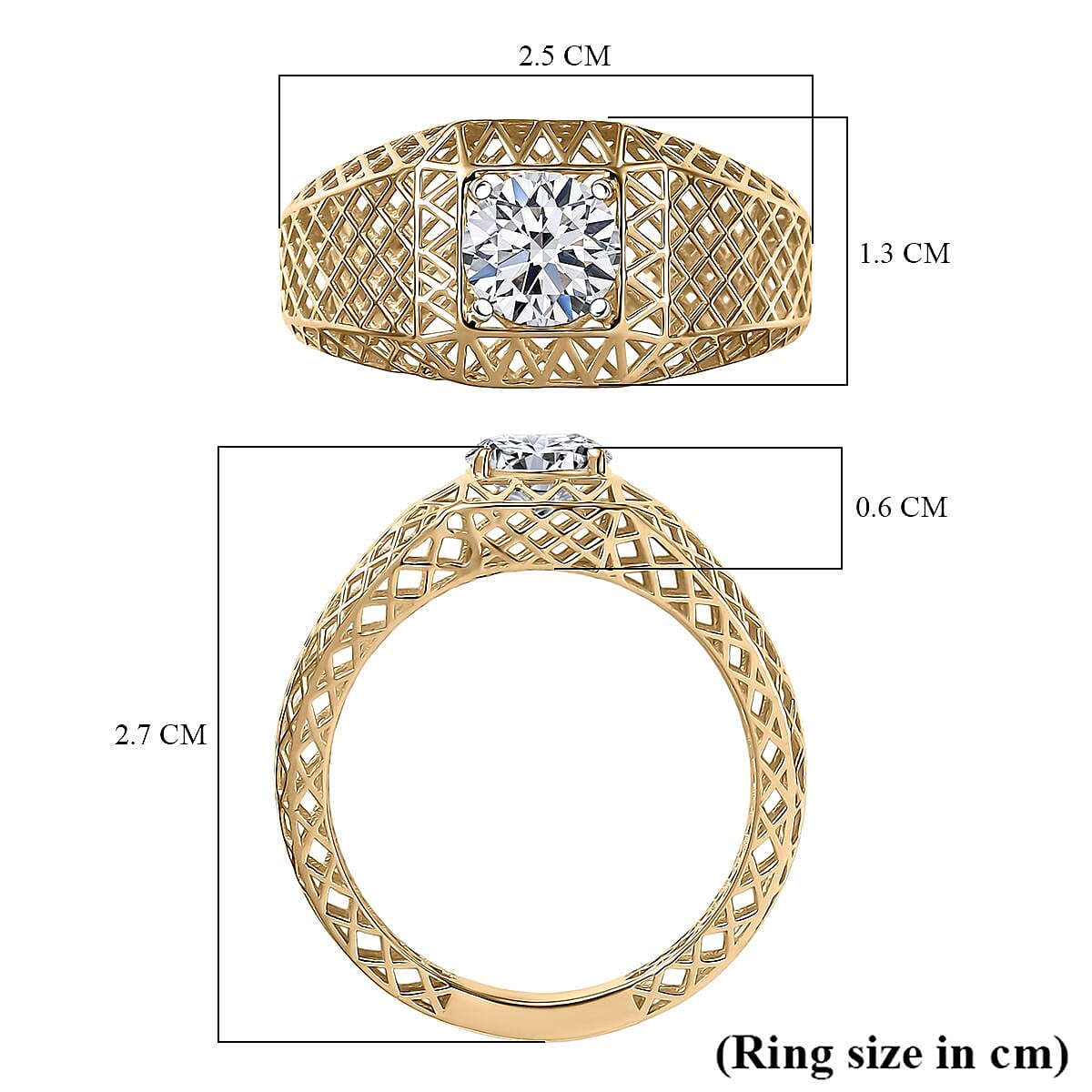 LUXURIANT 1 Ct. Lab Grown Diamond Solitaire Ring in 9K Yellow Gold 8309737 6