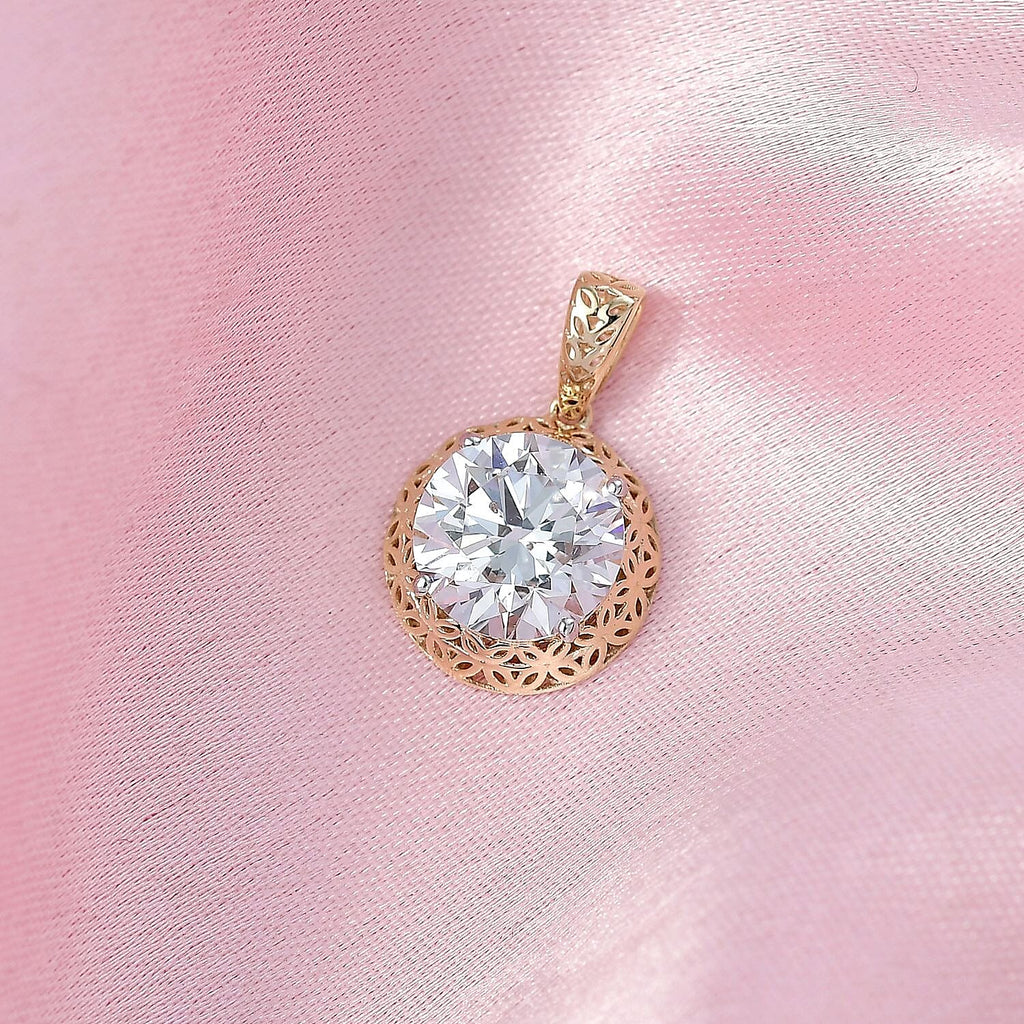 Luxuriant 9K Yellow Gold SGL Certified Lab Grown Diamond (SI-GH) Solitaire Pendant 2.05 Ct.