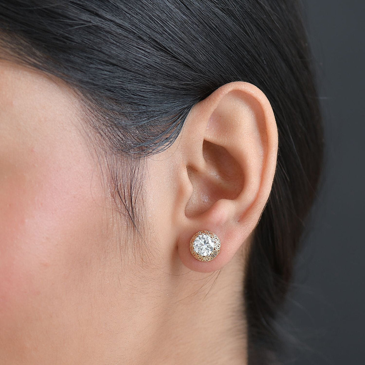 LUXURIANT 2 Ct. Lab Grown Diamond Solitaire Earrings in 9K Gold 8309749 3