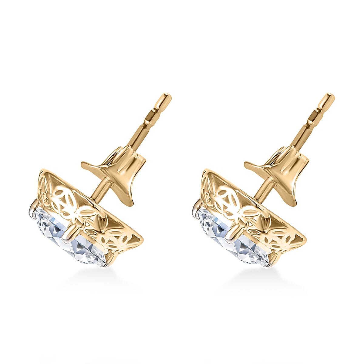 LUXURIANT 2 Ct. Lab Grown Diamond Solitaire Earrings in 9K Gold 8309749 4