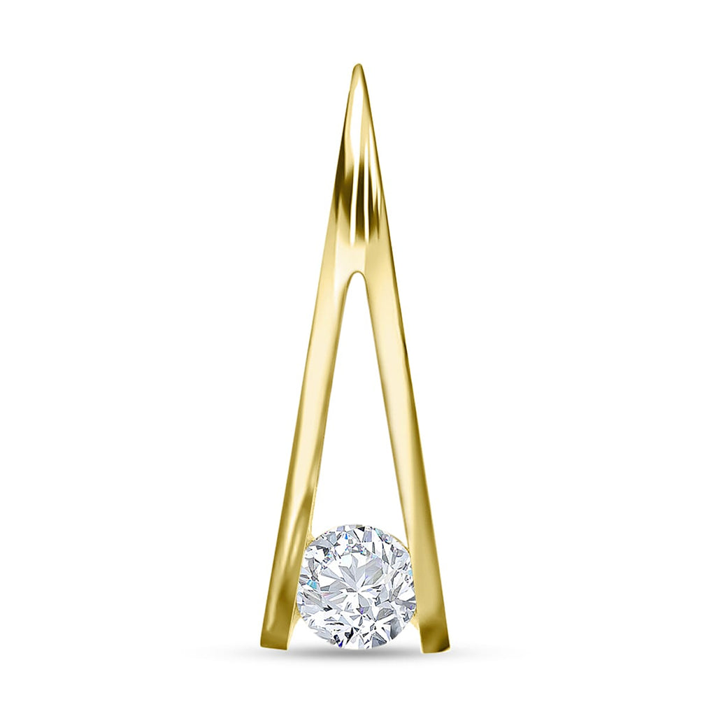 9K Yellow Gold Diamond Kiss Drop Slider Pendant 0.10 Ct