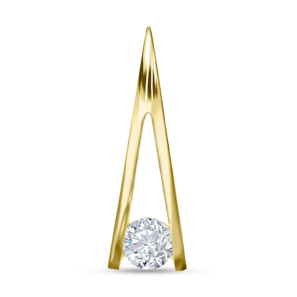 9K Yellow Gold Diamond Kiss Drop Slider Pendant 0.10 Ct 7518531 0