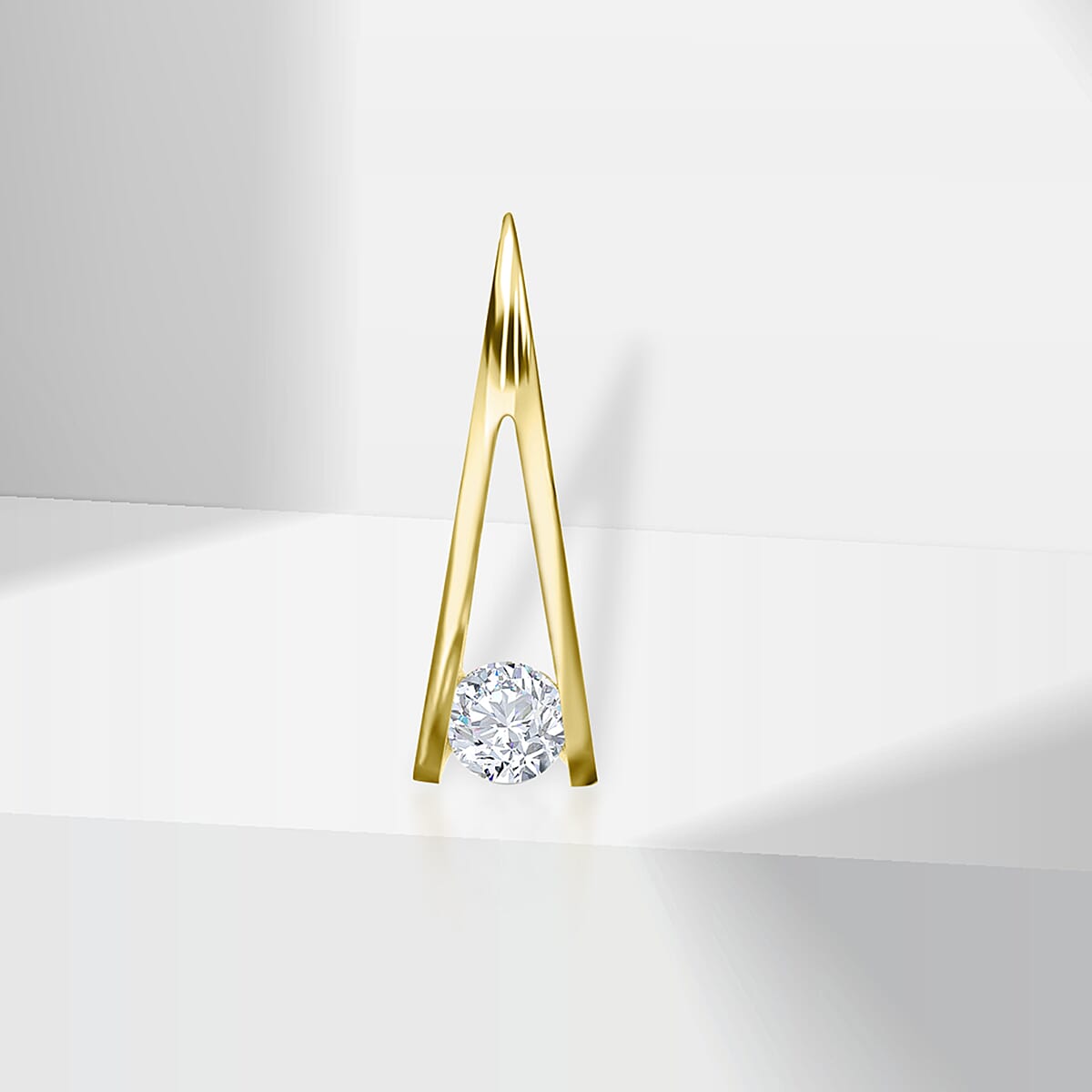 9K Yellow Gold Diamond Kiss Drop Slider Pendant 0.10 Ct 7518531 1