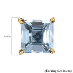 9K Yellow Gold Santamaria Aquamarine Solitaire Stud Earrings