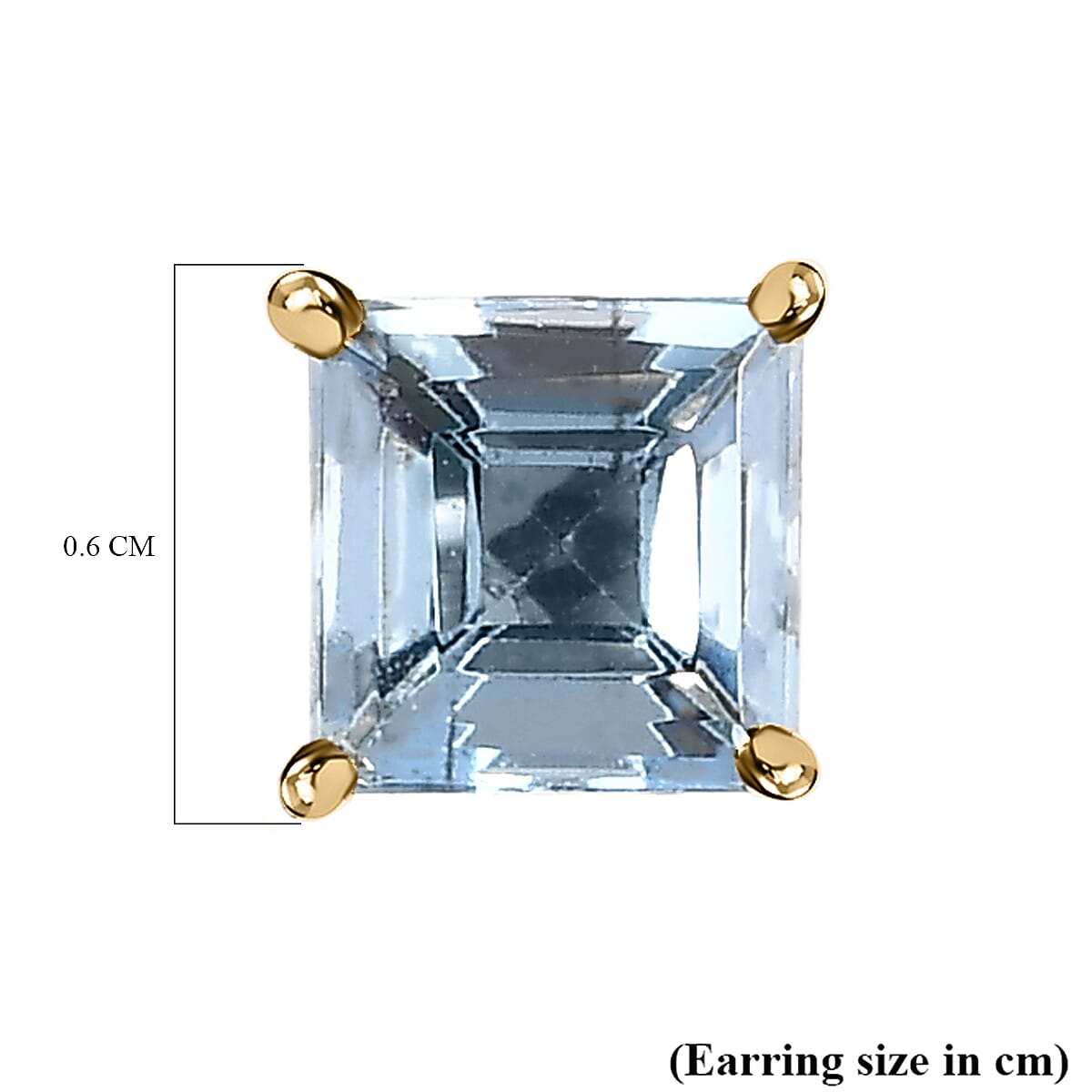 9K Yellow Gold Santamaria Aquamarine Solitaire Stud Earrings 7519984 5