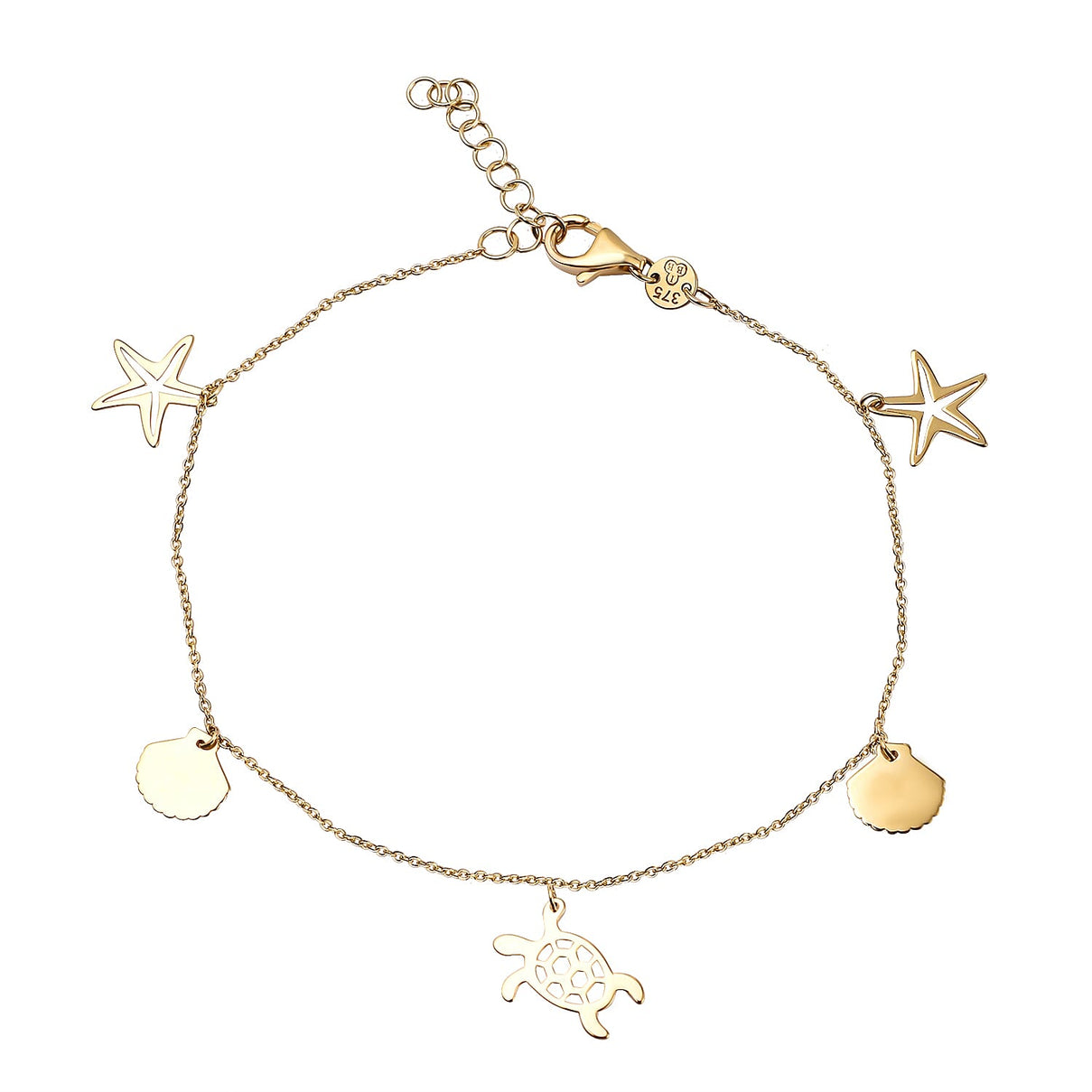 9K Yellow Gold Sea  Sand Adjustable Bracelet 7 to 8 Inch 7193259 0