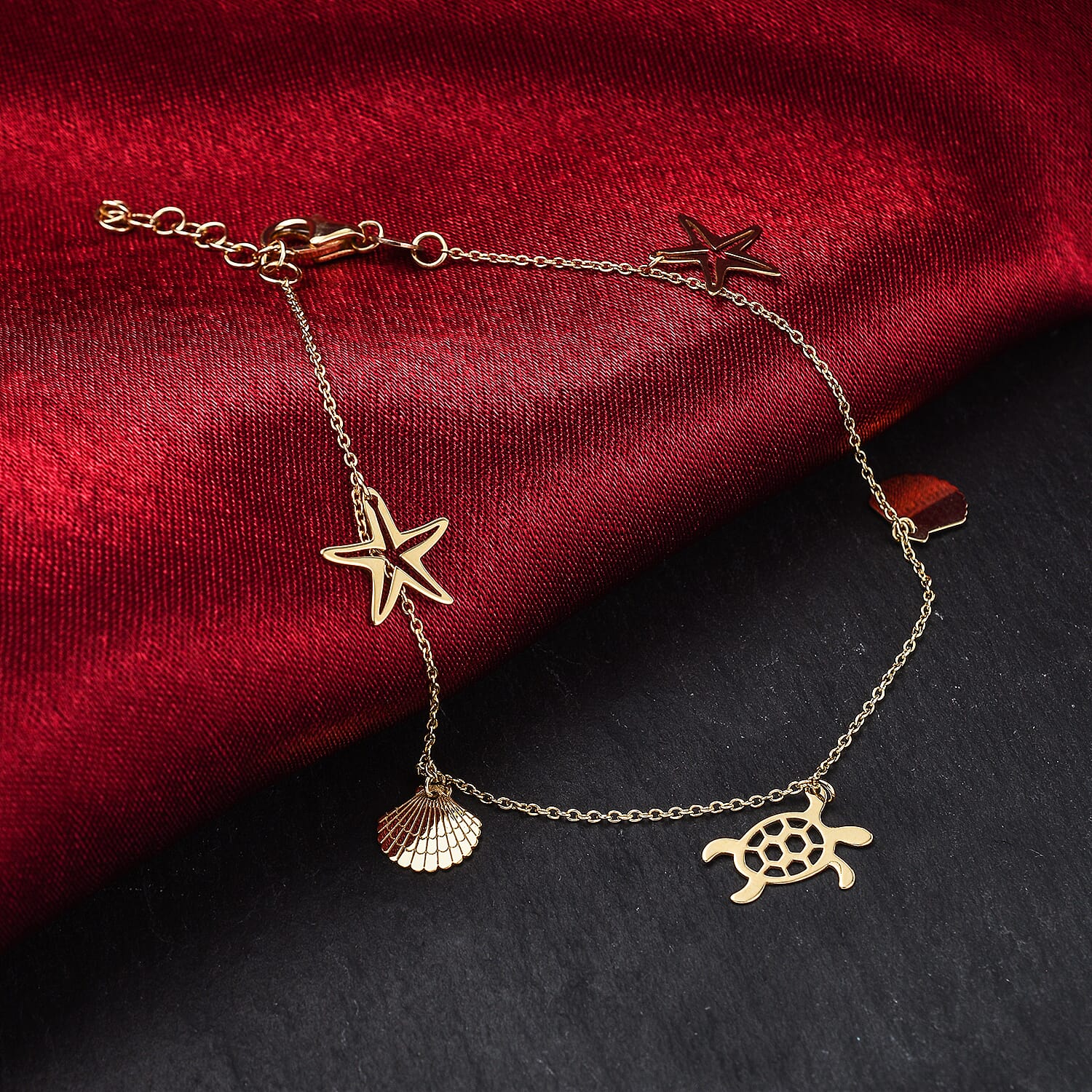 9K Yellow Gold Sea  Sand Adjustable Bracelet 7 to 8 Inch 7193259 1
