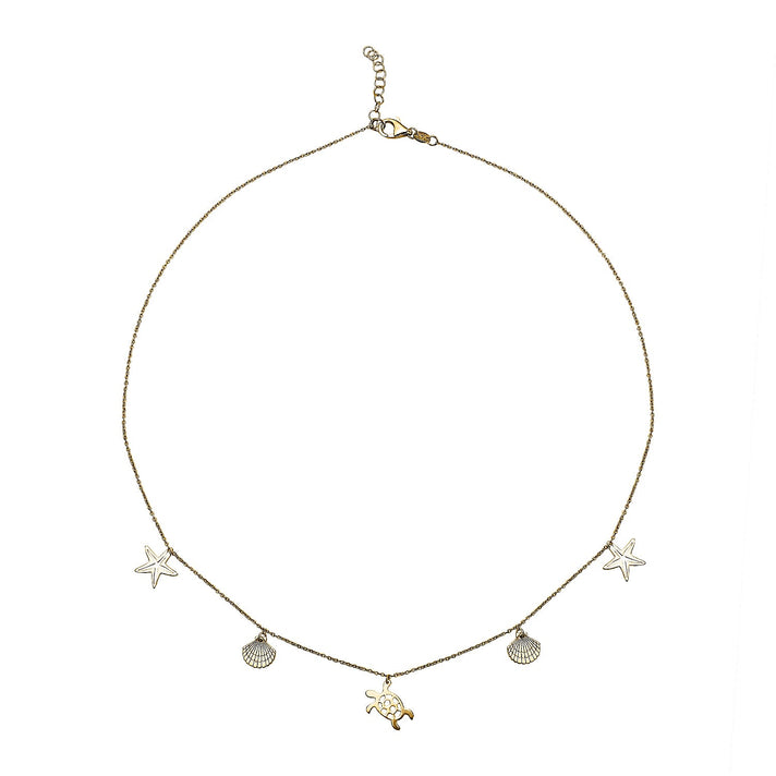 9K Yellow Gold Sea  Sand Adjustable Necklace 16 to 17 Inch 7189790 1