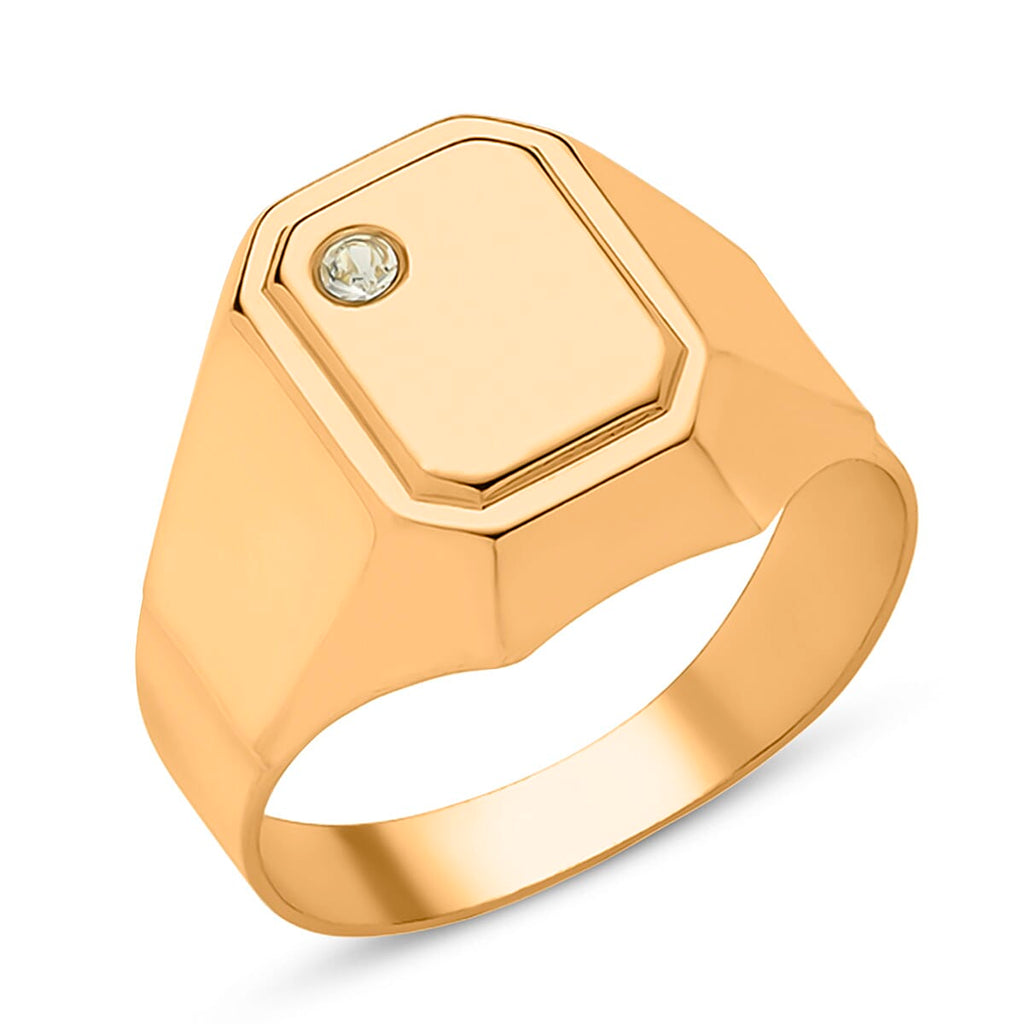 9K Yellow Gold Signet Ring. Gold WT 2.70 Gms