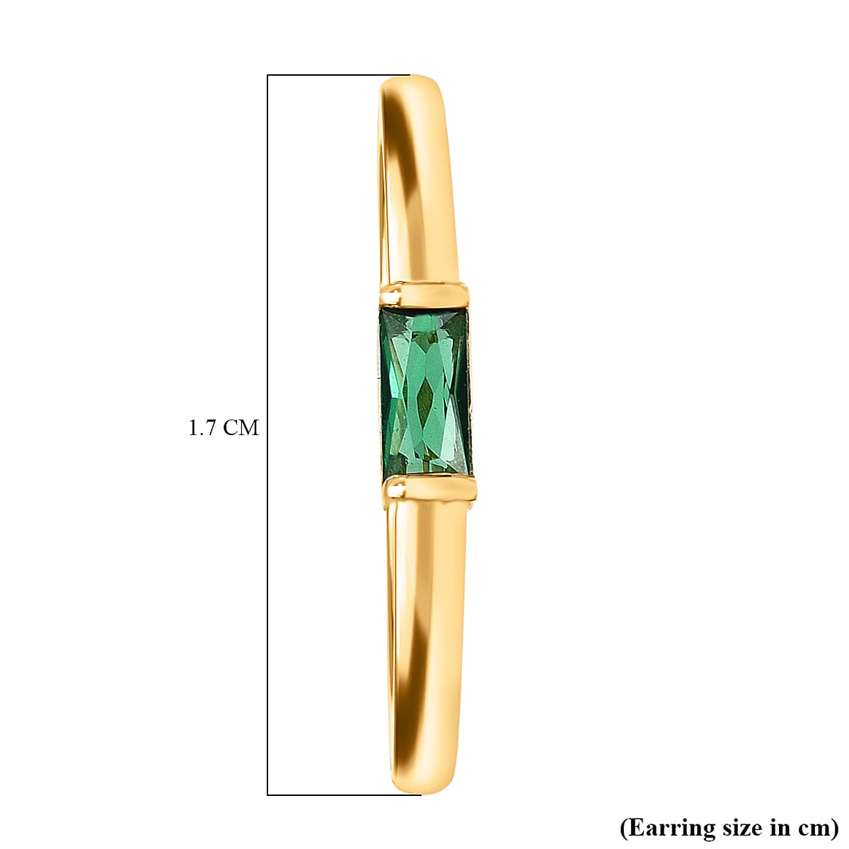 9K Yellow Gold Simulated Green Topaz Hoop Earrings 7383310 4