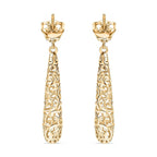 9K Yellow Gold Filigree Drop Earrings, Gold Wt. 2.64 Gms