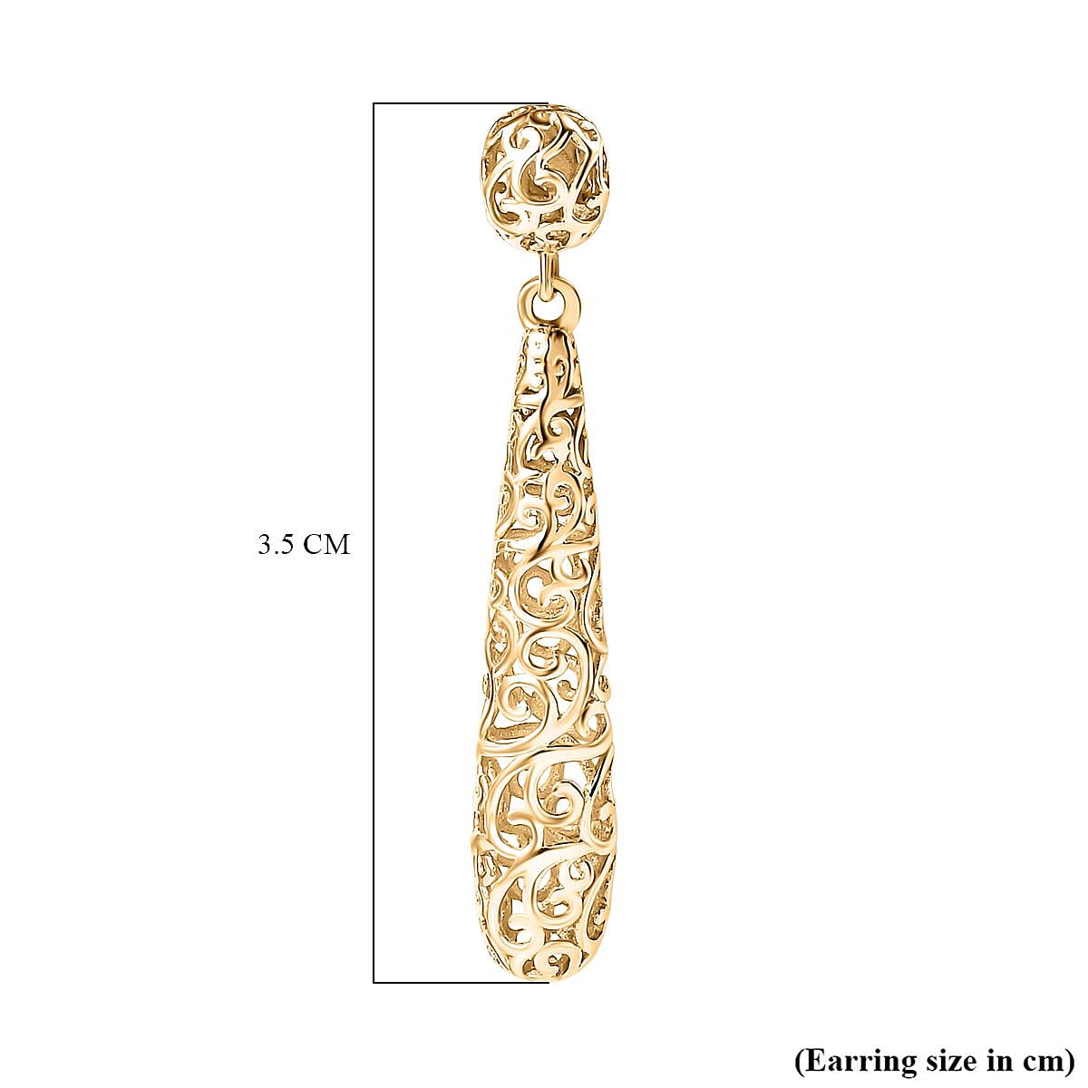 9K Yellow Gold Filigree Drop Earrings, Gold Wt. 2.64 Gms 7745177 5