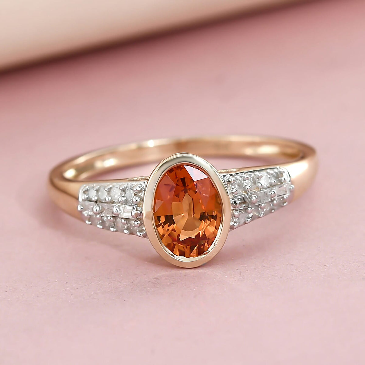 9K Yellow Gold Songea Sapphire and Diamond Ring 1.18 Ct. 7442037 2