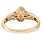 9K Yellow Gold Shipwreck Thai Orange Sapphire and Diamond Ring 1.18 Ct.